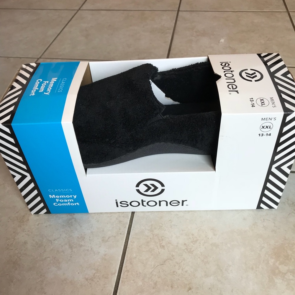 Isotoner Mens Microterry Memory Foam Slippers